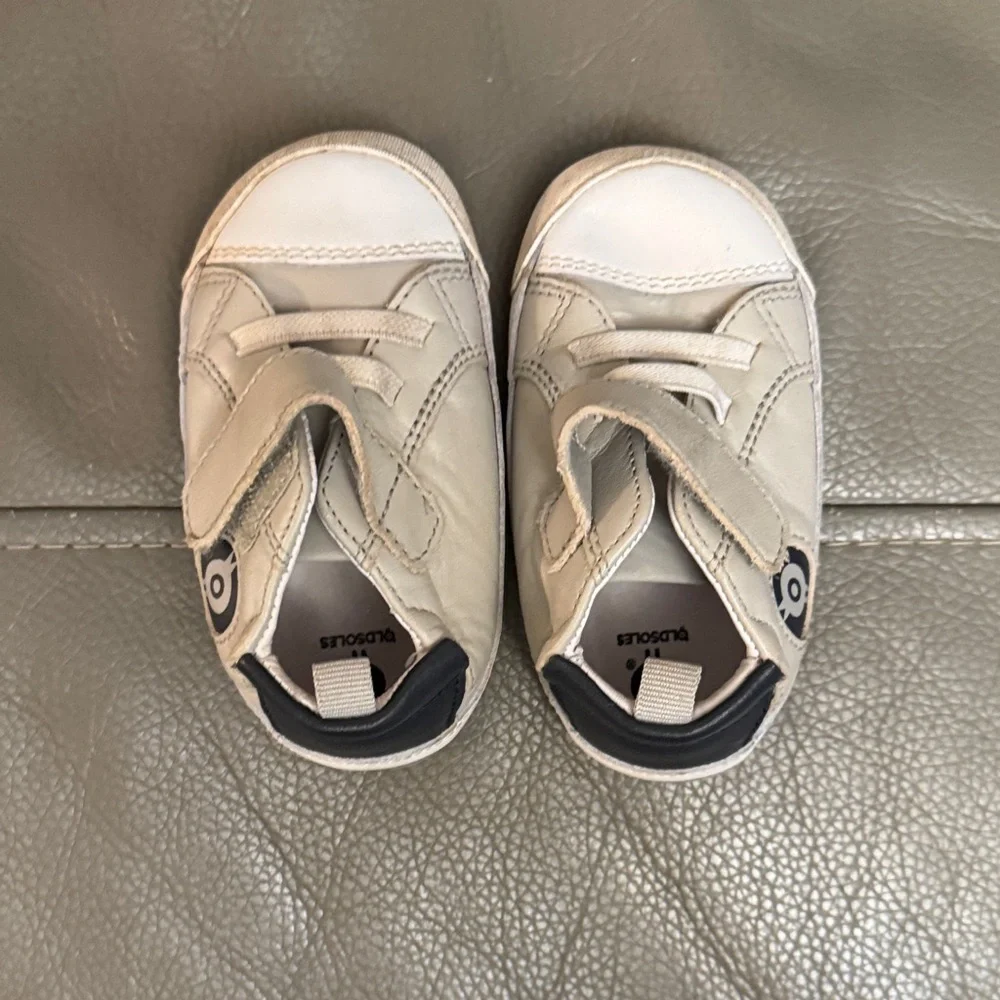Old Soles Beige and Navy Kids Sneakers